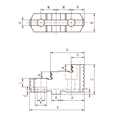 BISON Hard Top Jaws for 3-Jaw Scroll Chuck Ø200 mm type 32**/35** (SGT 3500 3200-200)